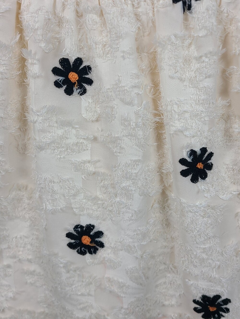 Miss Kelly 1999 Floral Embroidered Daisy Mini Dress‎ S Flutter Sleeve - Picture 5 of 8